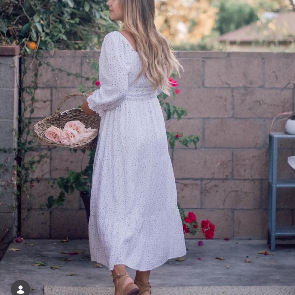 Floral Print Cream Dress